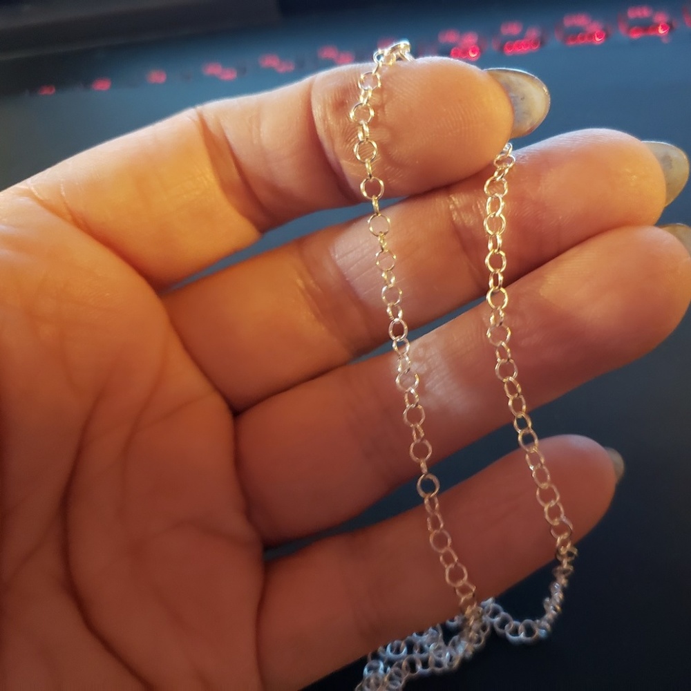 Italian Sterling Silver Rolo Chain 24" - Picture 3 of 3